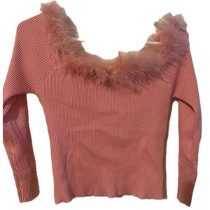 Almost Famous Pink Fether Ribbed Top Shirt Size Girls XL